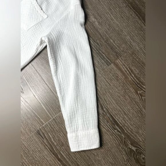 CeCe Womens Popover White Cotton Long Sleeve Button-Down Shirt Size M - Picture 12 of 12